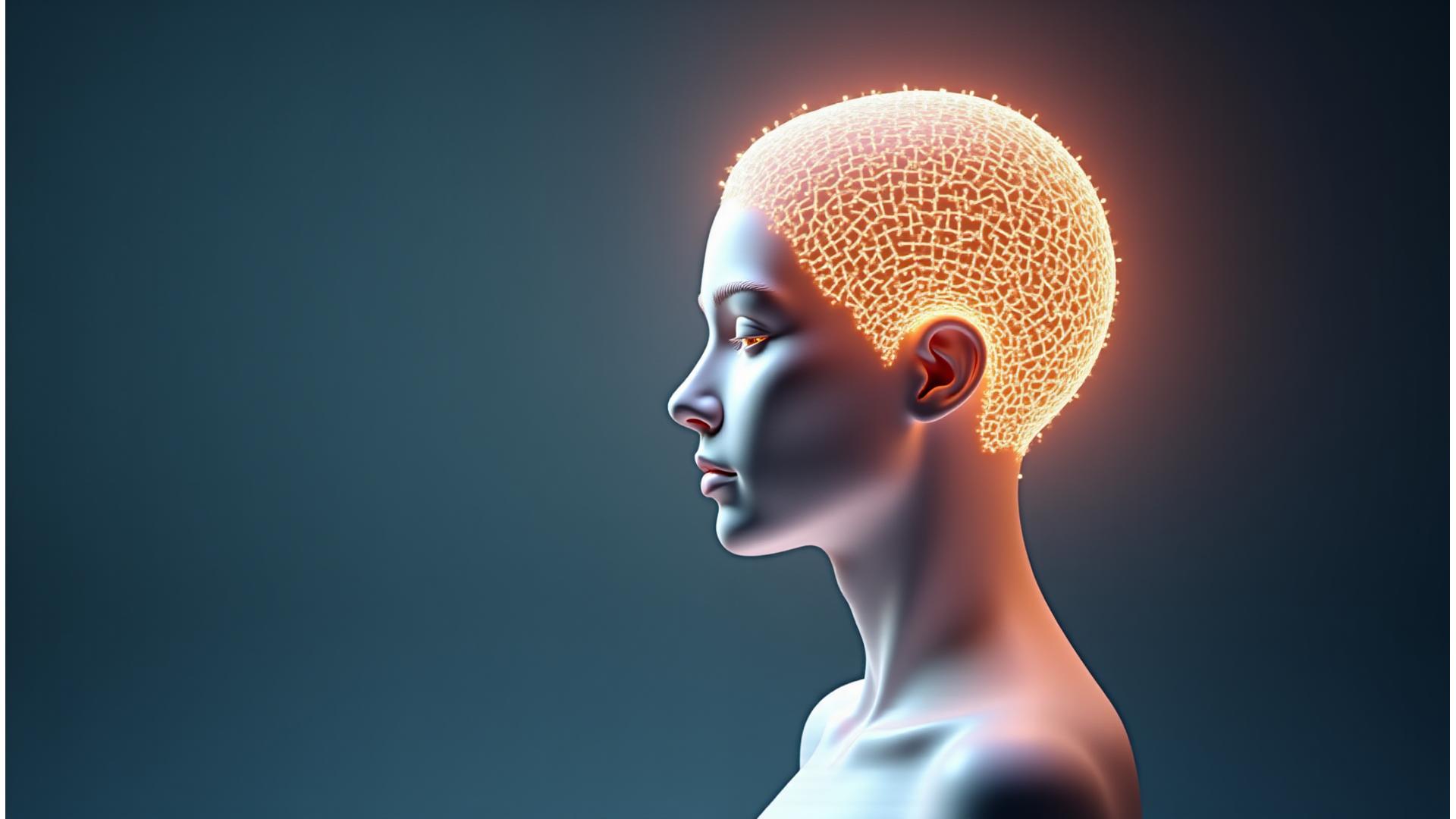 Illustration abstraite de connexions neuronales et bien-être digital
